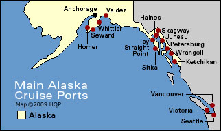 Alaska Cruise Ports Map