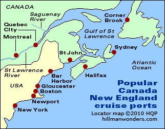 Canada New England cruise ports