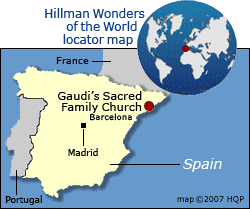 Gaudi's Sacred Family Church Map
